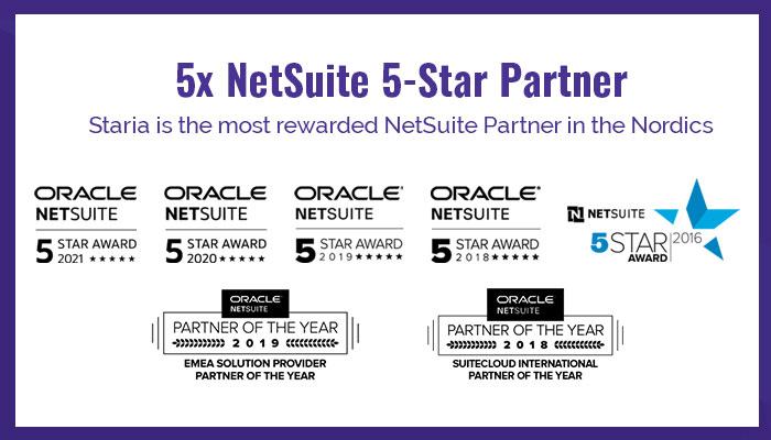 Staria is the most rewarded NetSuite Partner 2021